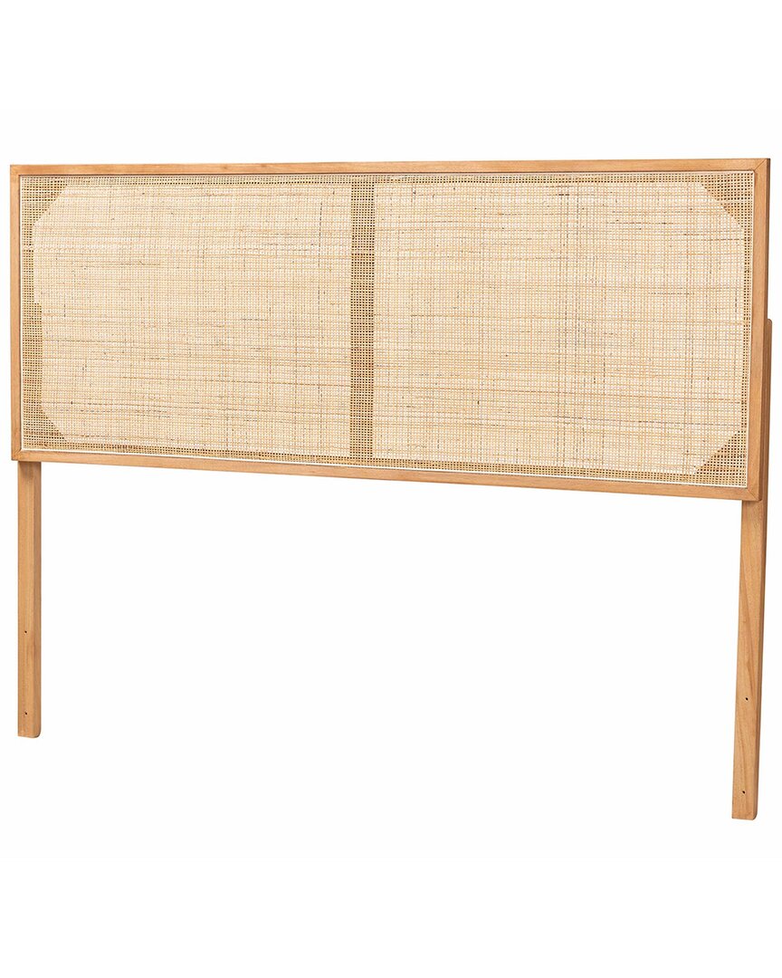 Baxton Studio Aurelia Modern Bohemian Bayur Wood & Rattan Queen Size Headboard