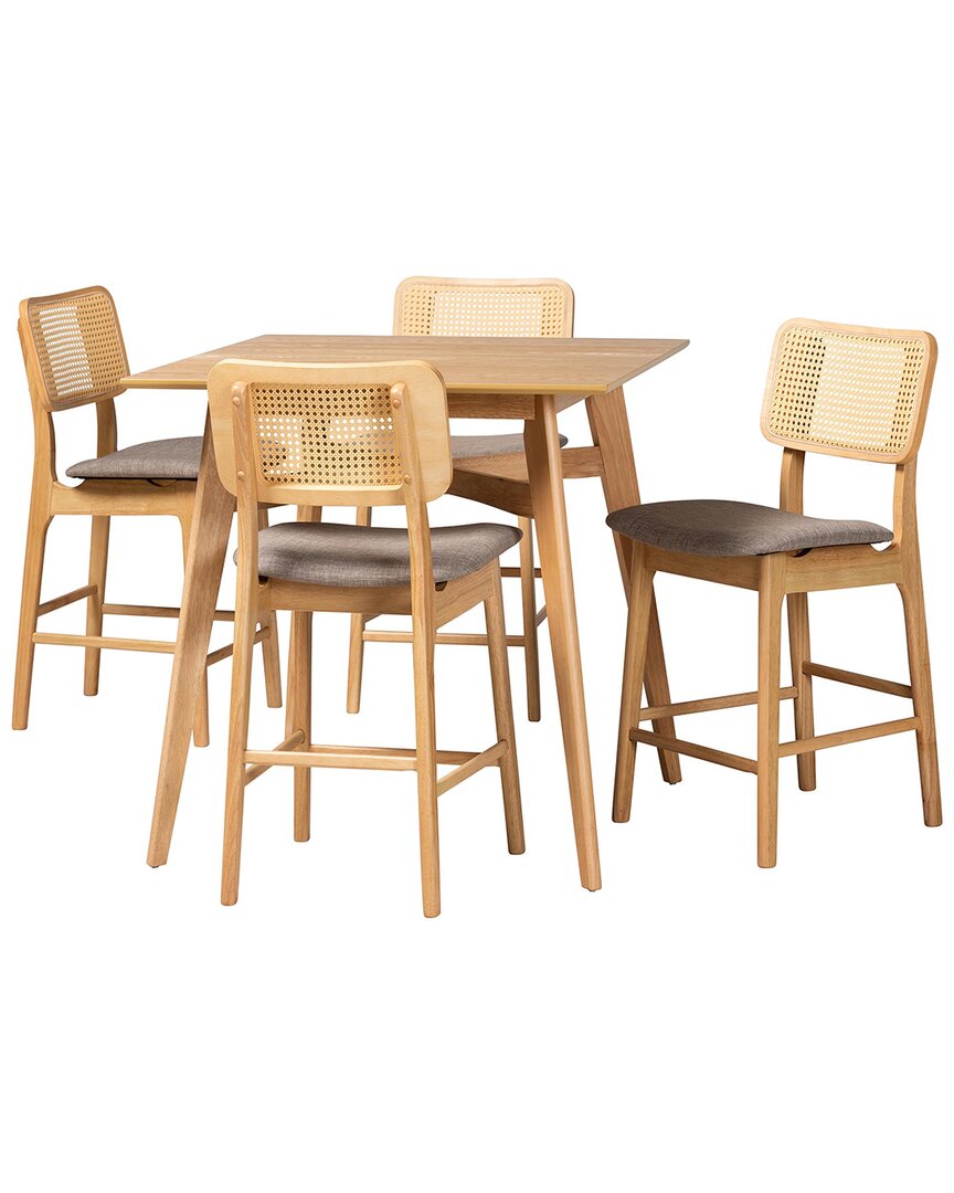 Baxton Studio Dannon Mid-century Modern 5pc Pub Set
