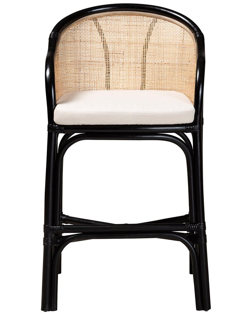 Baxton Studio Miranda Modern Bohemian Two-tone Rattan Counter Stool