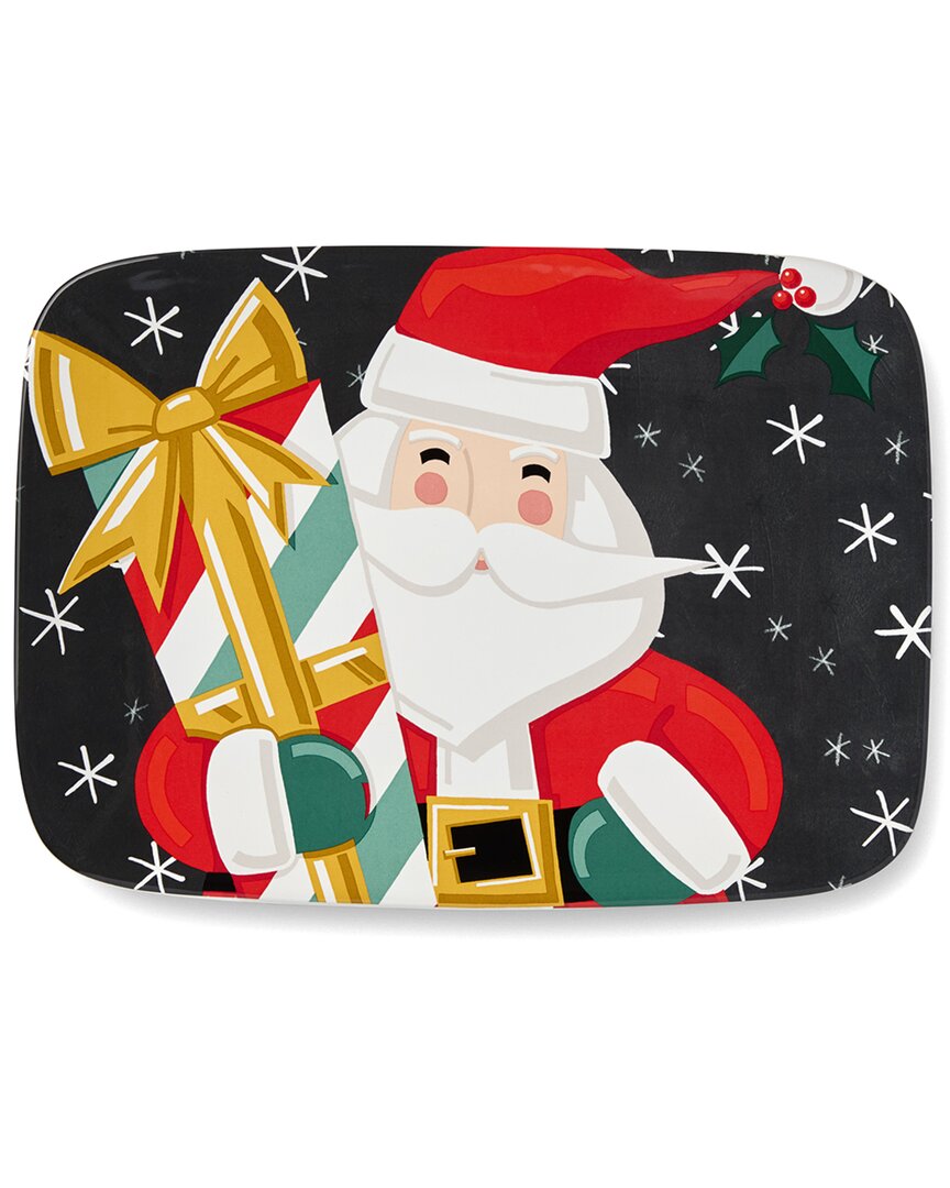 Certified International Christmas Whimsy Santa Rectangular Platter