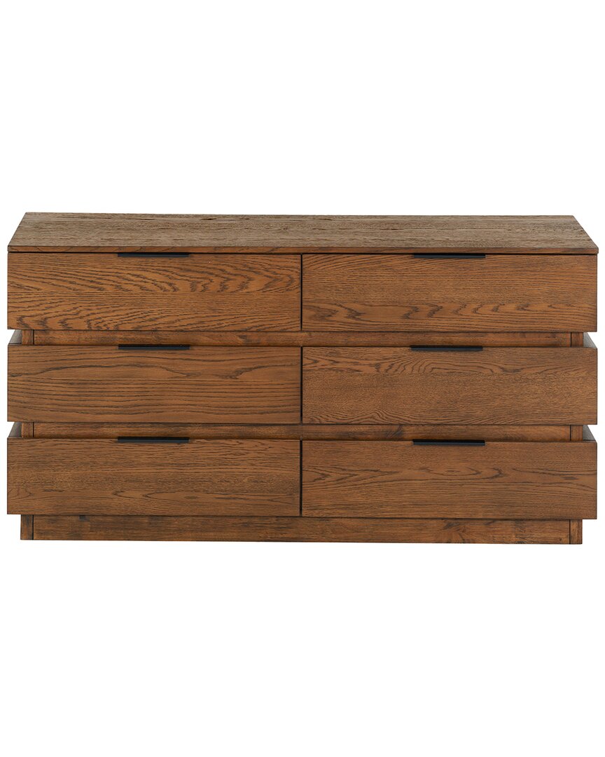 Safavieh Couture Titus 6 Drawer Stacked Dresser In Brown