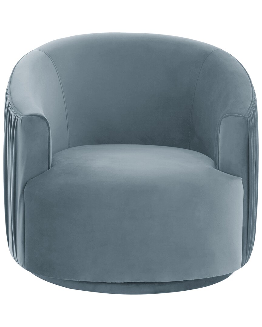 Tov Furniture London Blue Pleated Swivel Chair