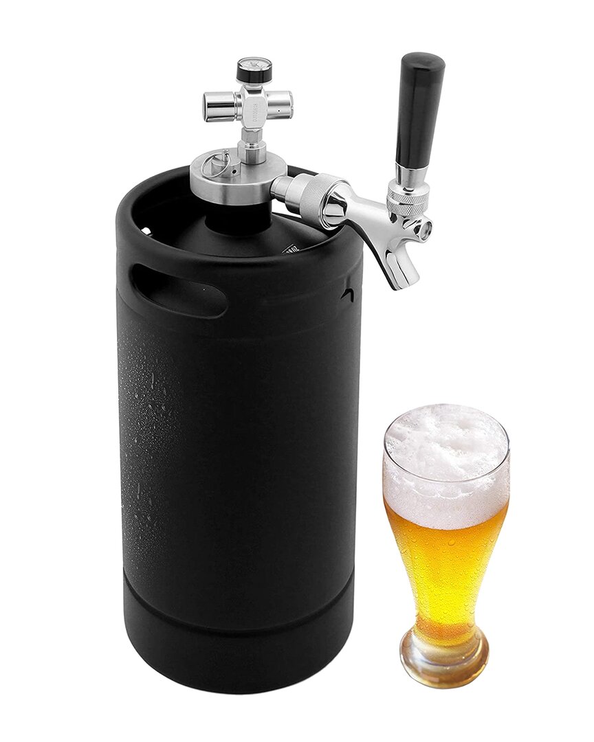 Nutrichef Homebrew 128oz Mini Keg Beer Dispenser In Black