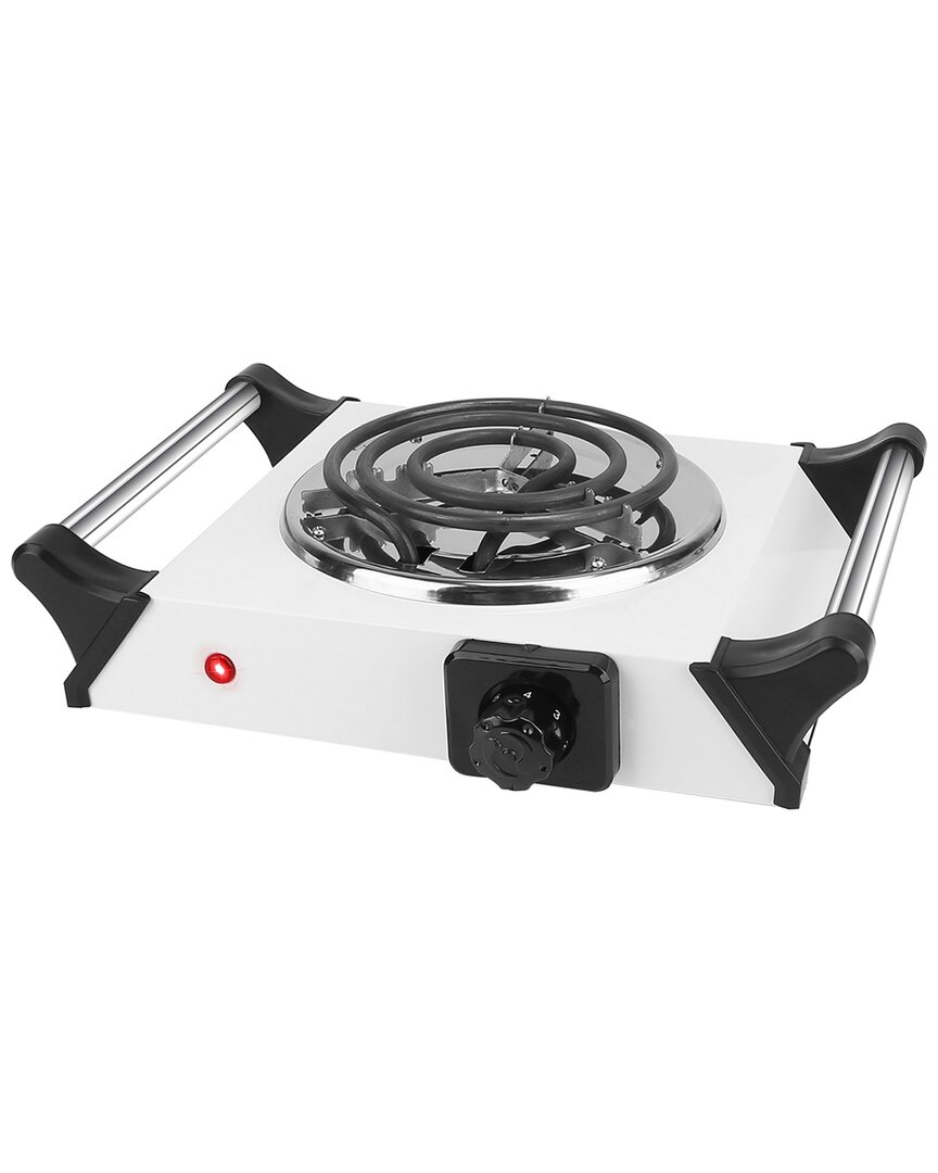 Fresh Fab Finds 1000w Silver Electric Single Burner In White