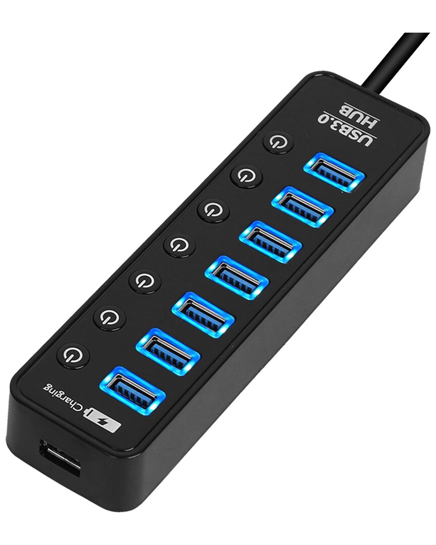Fresh Fab Finds 7 Port Use Data Hub With Power Adapter In Black