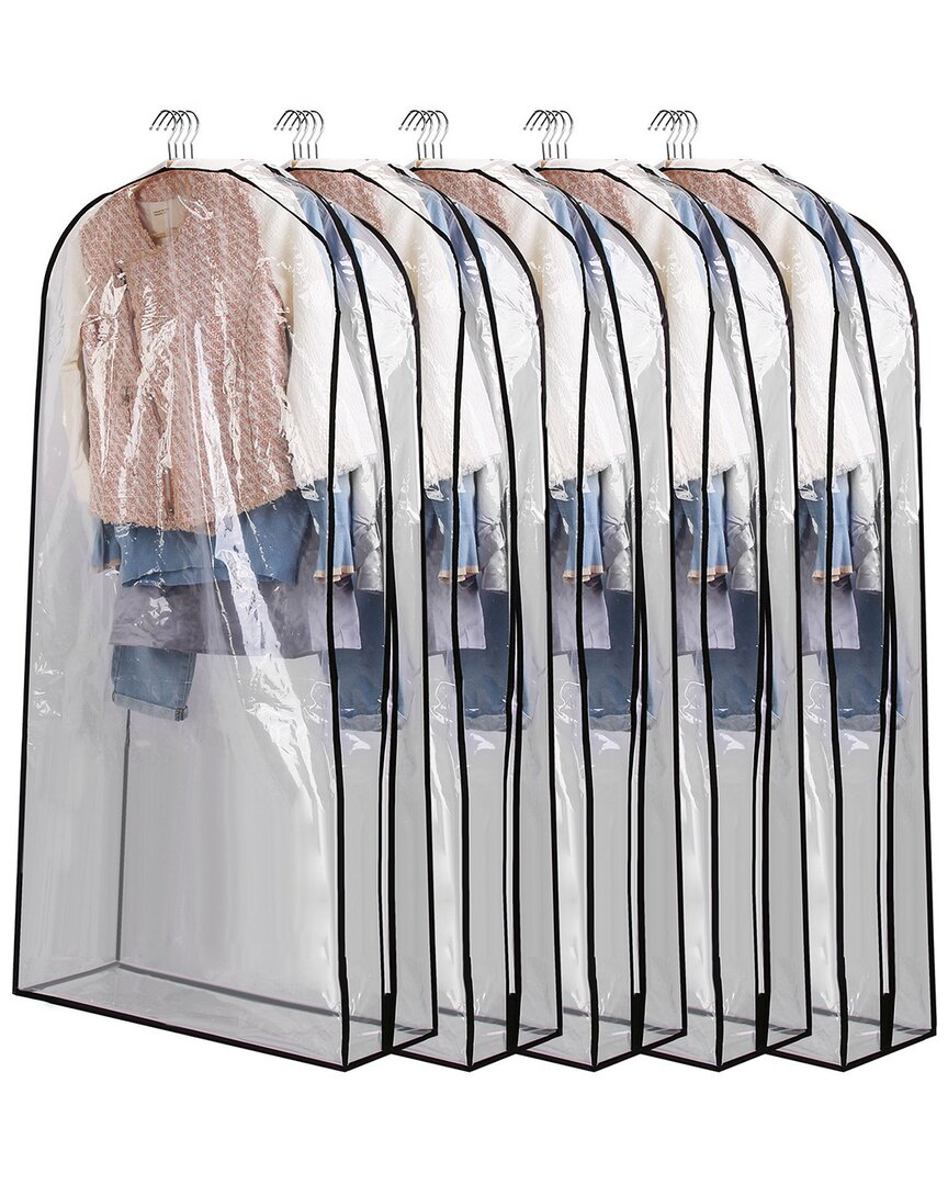 Fresh Fab Finds Set Of 5 Large Garment Bag For Hanging Clothes In Gray