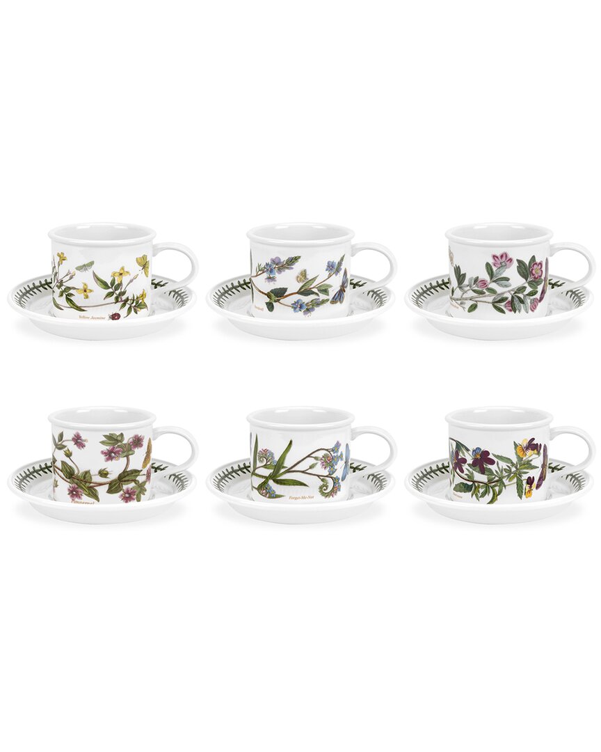 Portmeirion Set Of 6 Botanic Garden Teacup & Saucers