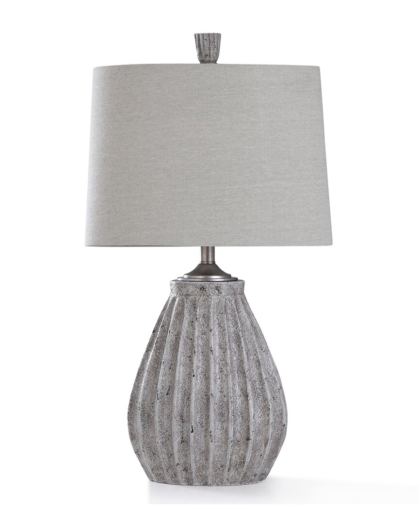 Stylecraft Arther Stone Table Lamp In Grey