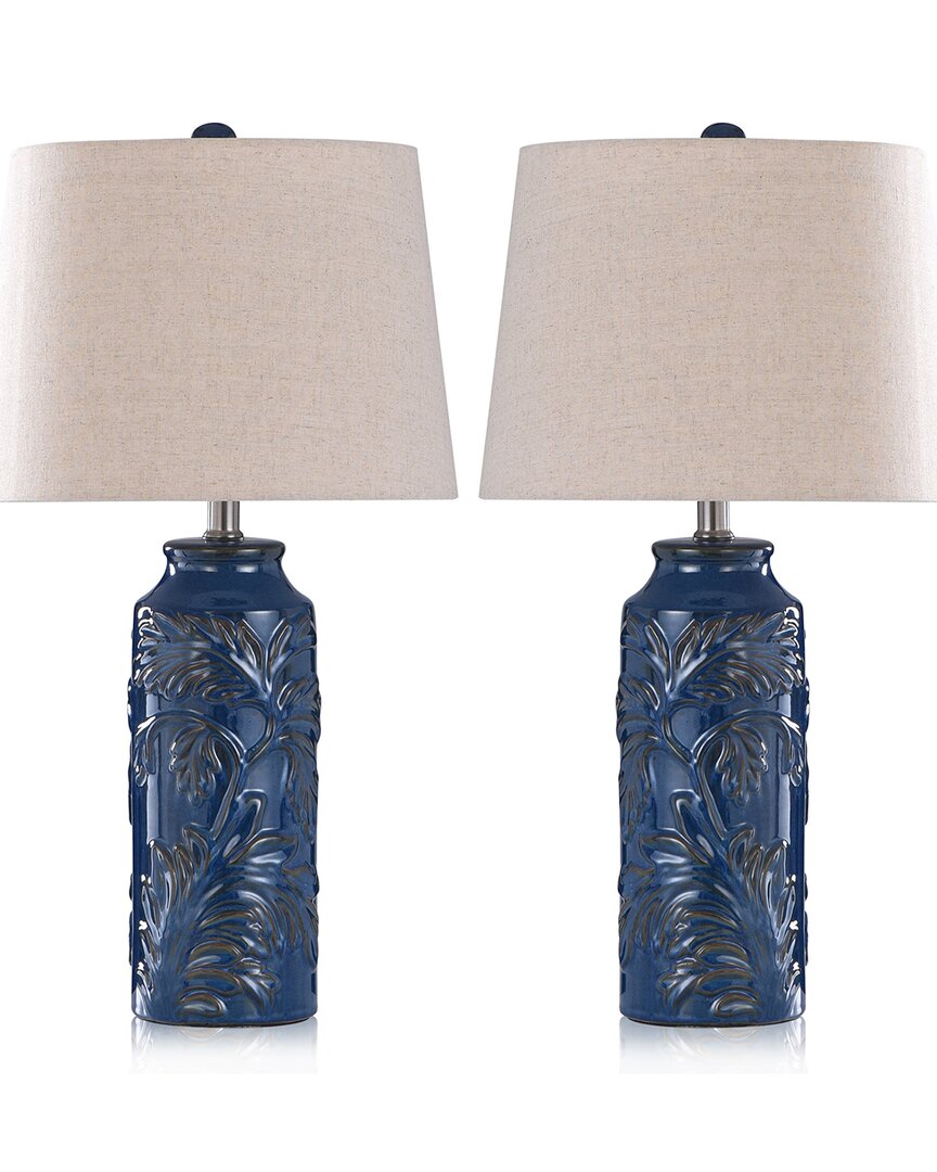 Stylecraft Cloverfield Table Lamp In Blue