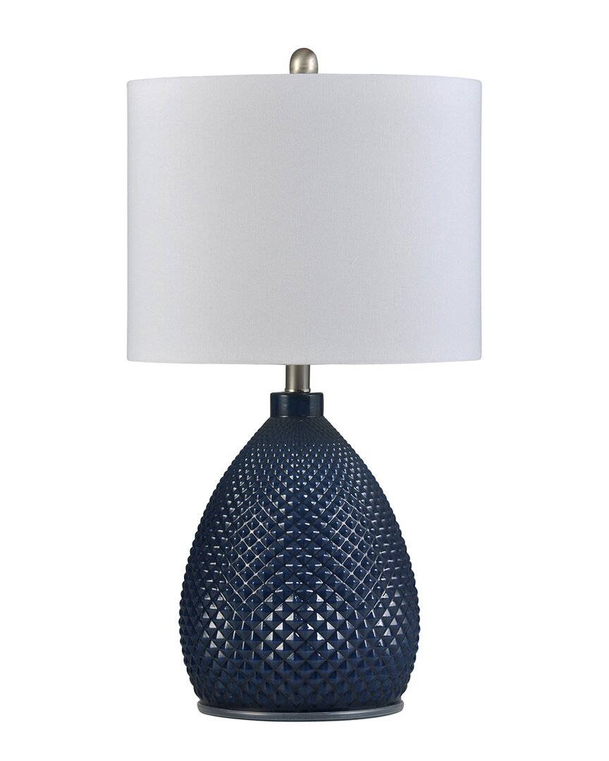 Stylecraft Glass Table Lamp In Blue