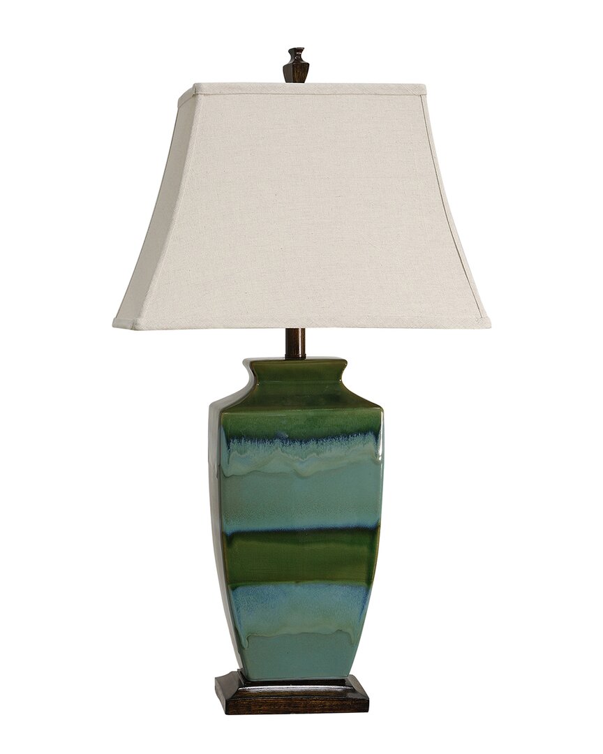 Stylecraft Reactive Glaze Table Lamp In Green
