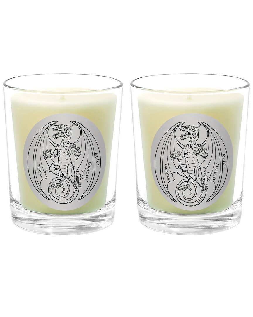 Qualitas Rufus Draco Two Scented Beeswax Candle Set In White