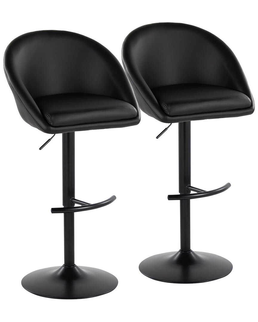 Lumisource Set Of 2 Matisse Highback Contemporary Adjustable Bar Stools With Footrest