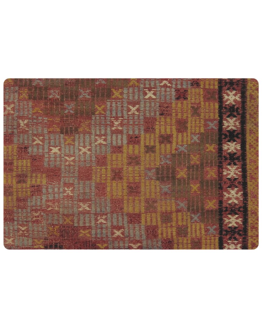 Pasargad Home Vintage Turkish Kilim Wool Pillow Case In Multi