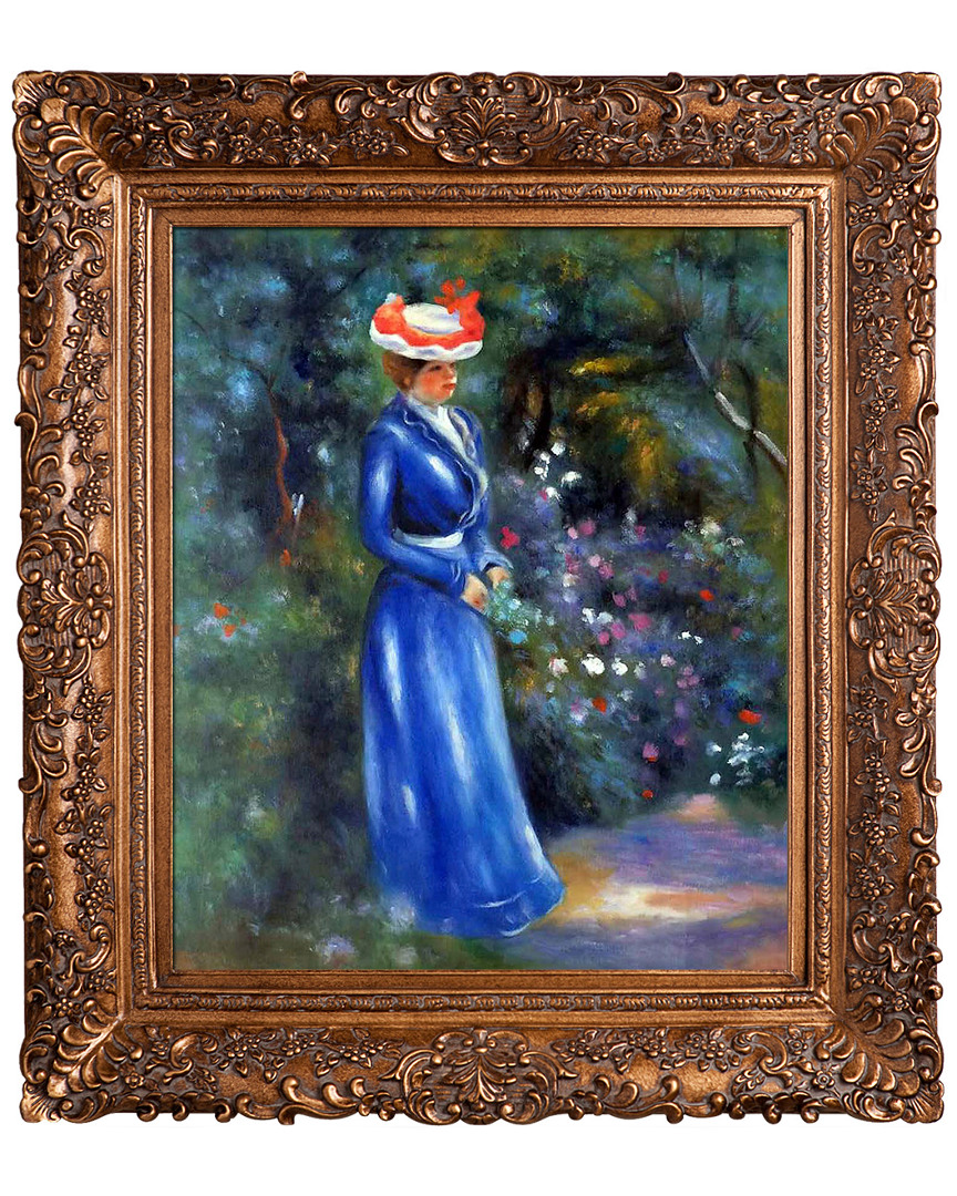 Museum Masters Woman In A Blue Dress, Standing In The Garden Of St. Cloud By Pierre-auguste  Renoir
