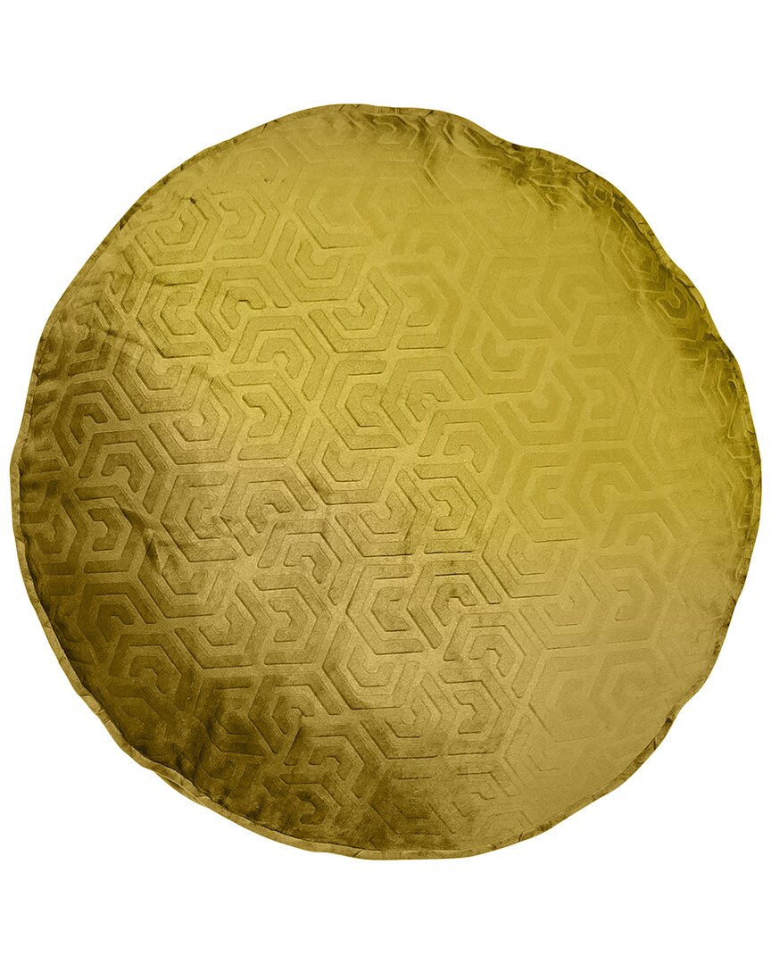 Shop Edie Home Edie@home Embossed Velvet Hexagon Maze Decorative Pillow In Gold