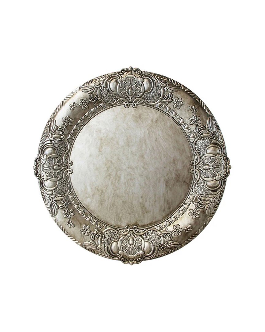 American Atelier Embossed Silver Charger Plate