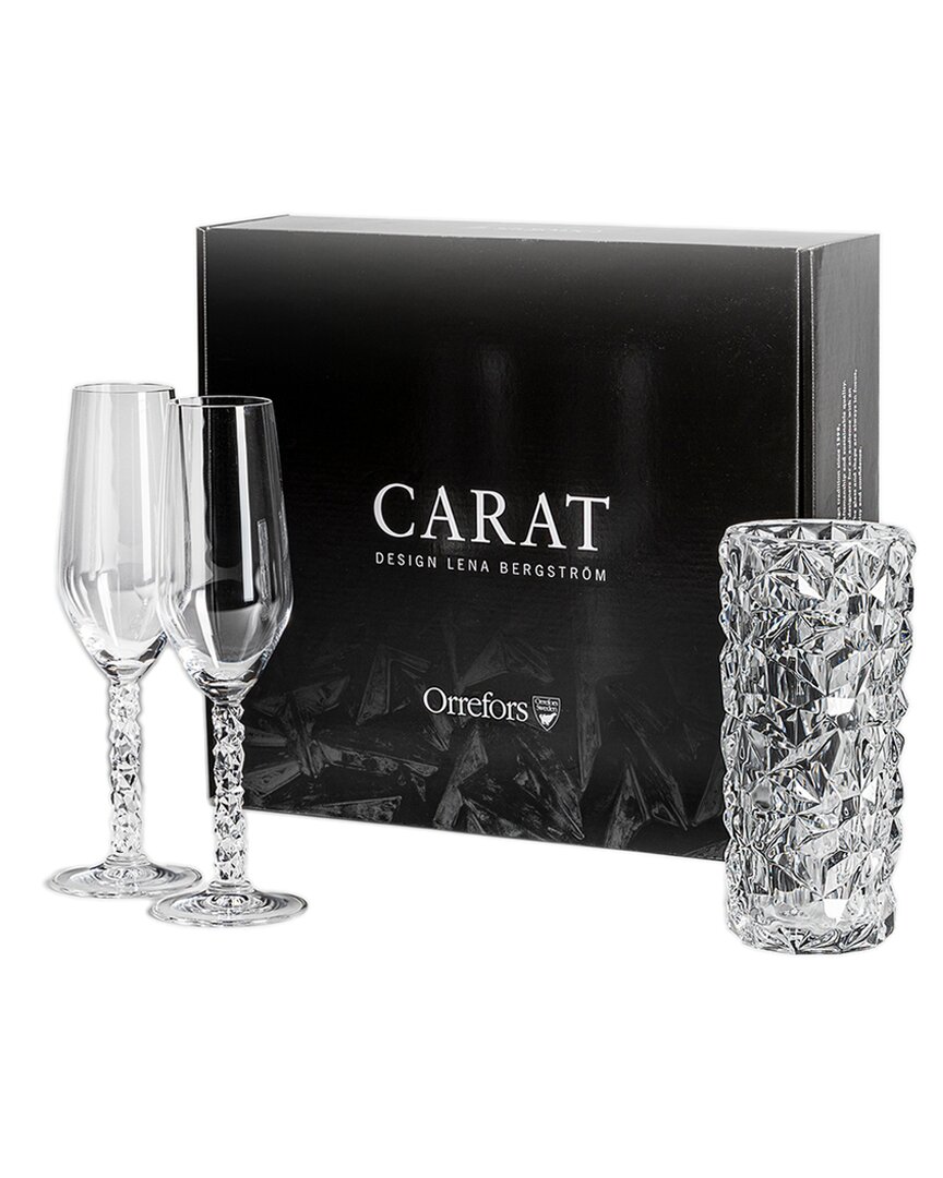 Orrefors Carat 3pc Gift Set In Transparent