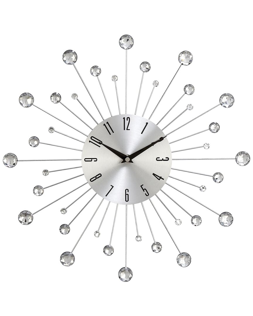 Peyton Lane Glam Metal Wall Clock In Gray