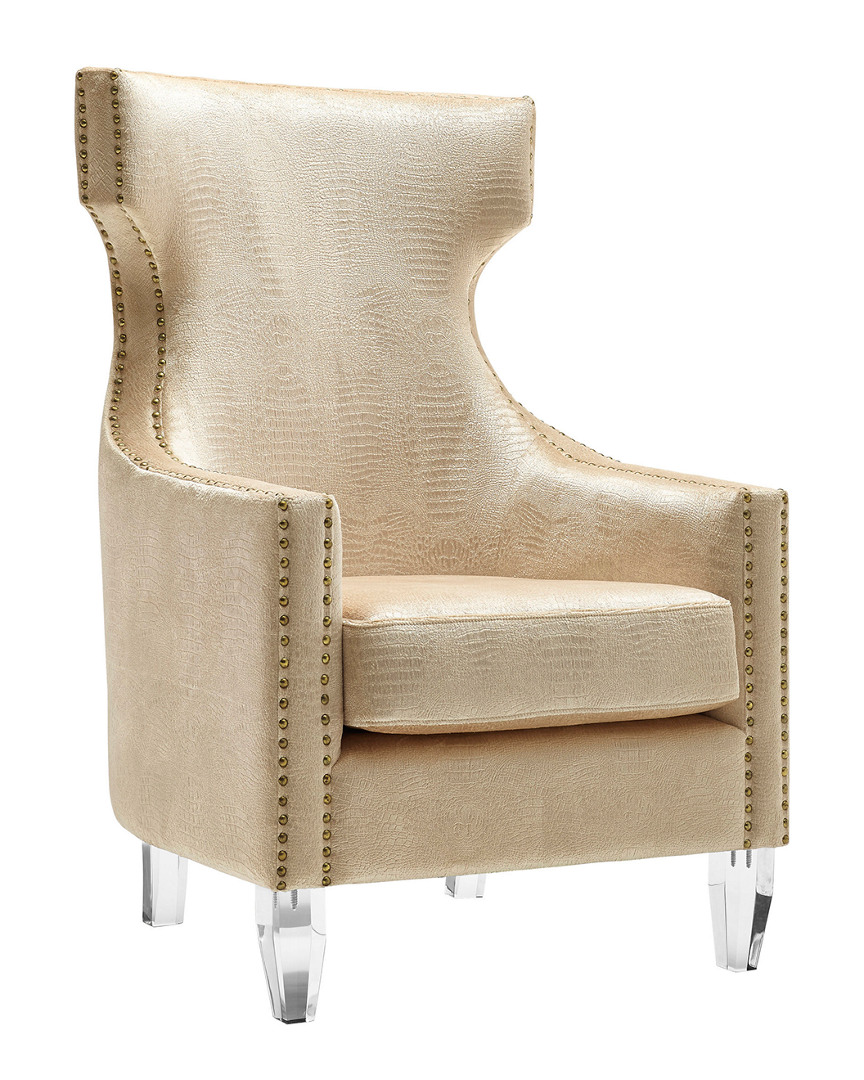 Tov Gramercy Gold Croc Velvet Wing Chair