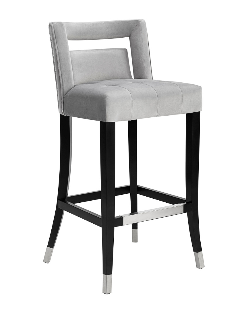 Tov Hart Grey Velvet Bar Stool