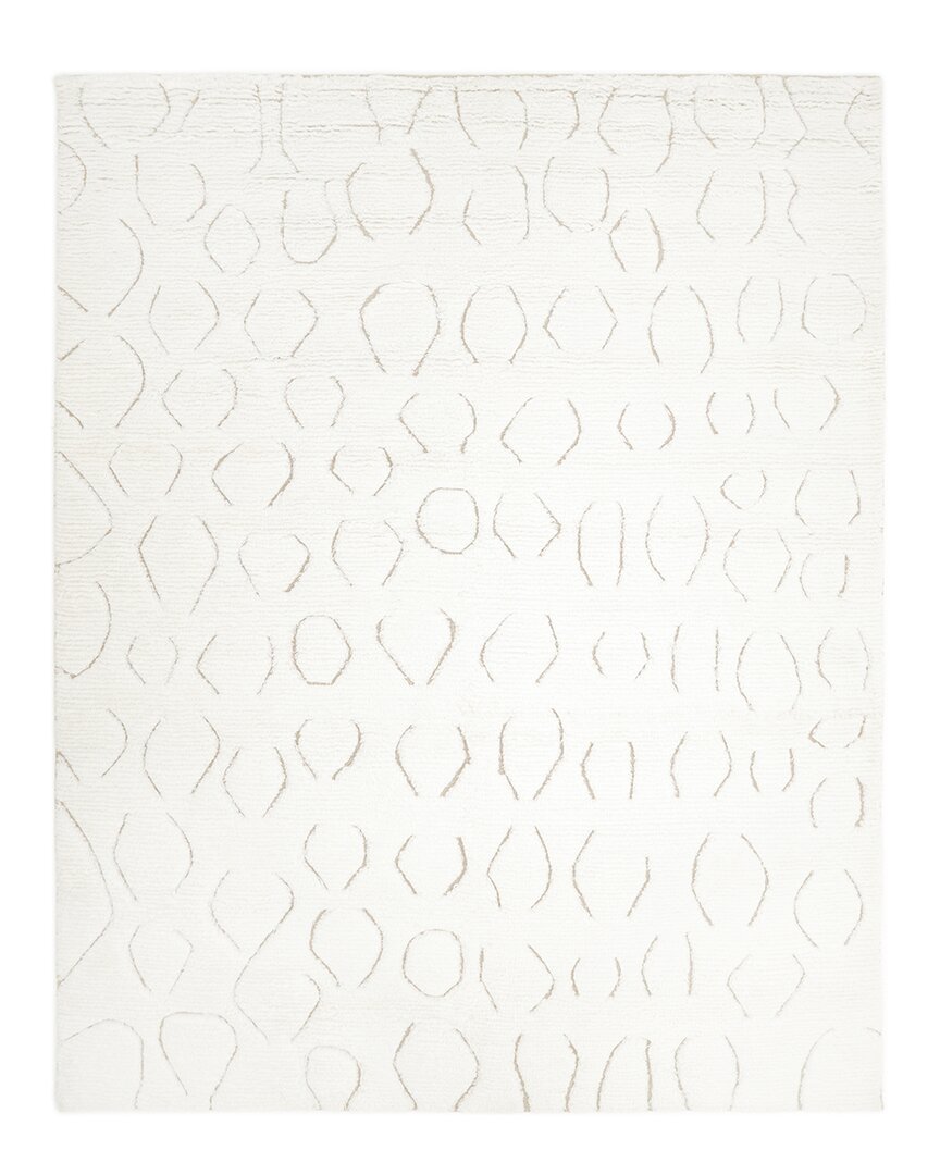 Solo Rugs Astoria Contemporary Moroccan Hand-knotted Wool-blend Area Rug In Ivory