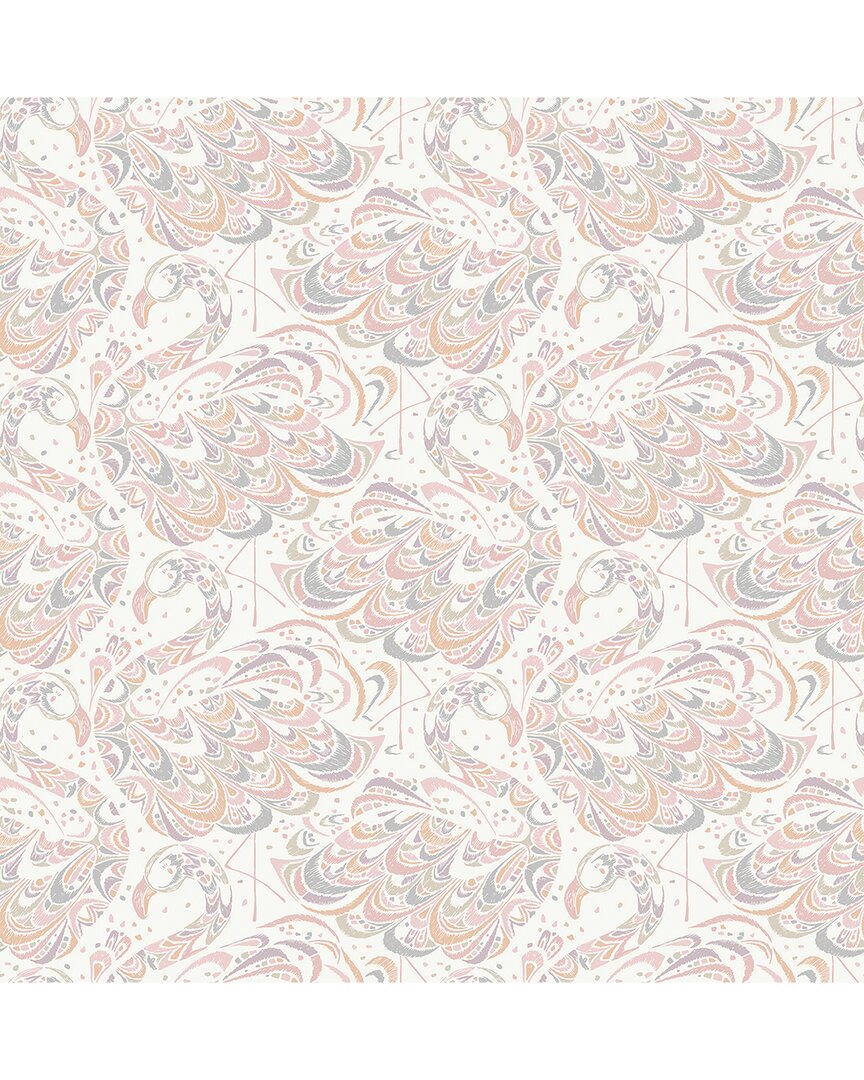NUWALLPAPER NUWALLPAPER PINK FLAMINGO PEEL & STICK WALLPAPER