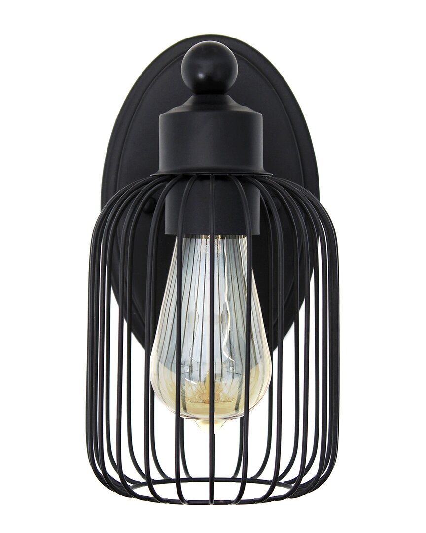 Lalia Home Ironhouse 10.5in Industrial Decorative Cage Wall Sconce In Black