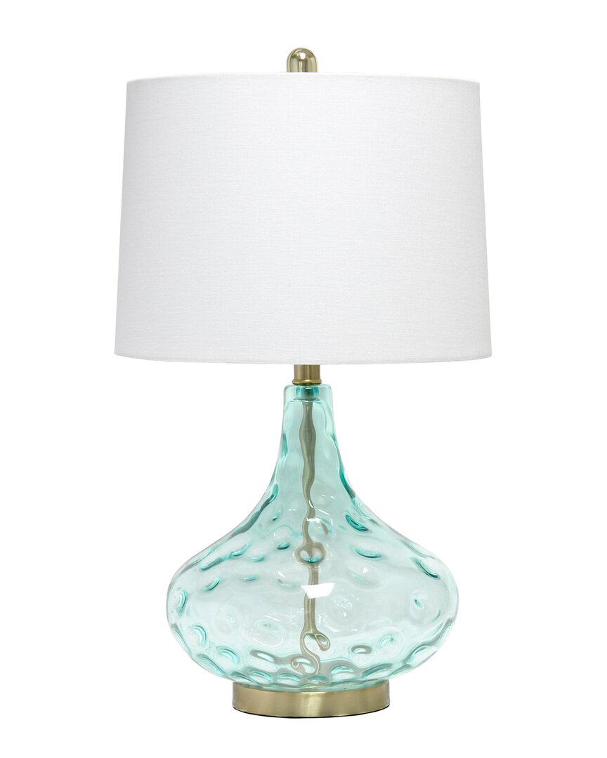 Lalia Home 24in Classix Contemporary Dimpled Glass Table Lamp In Blue