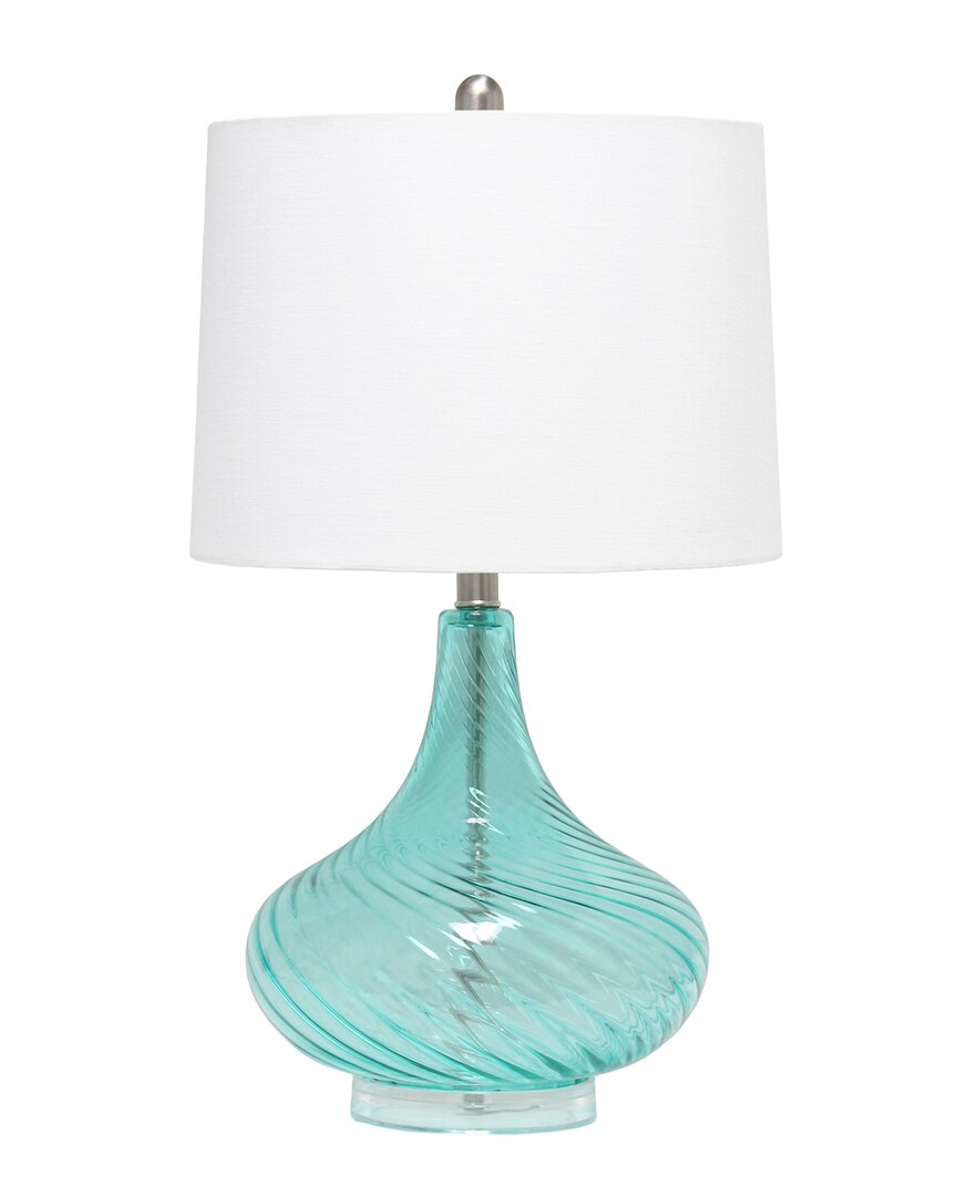 Lalia Home Elegant Designs Glass Table Lamp In Blue