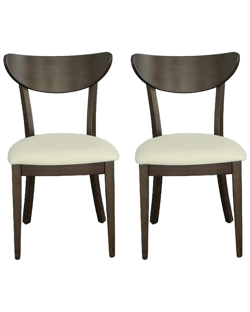 Progressive Furniture Set Of 2 Upholstered Dining Chairs In Brown