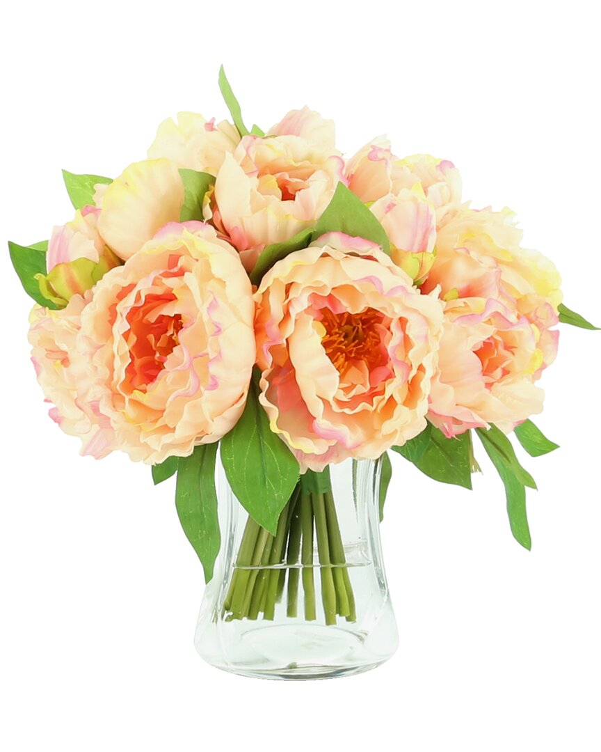 Creative Displays Pink & Orange Peony Floral Arrangement In Melon