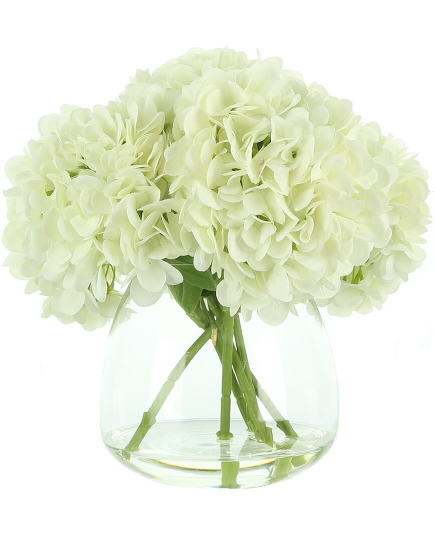 Creative Displays White Hydrangea Floral Arrangement In White