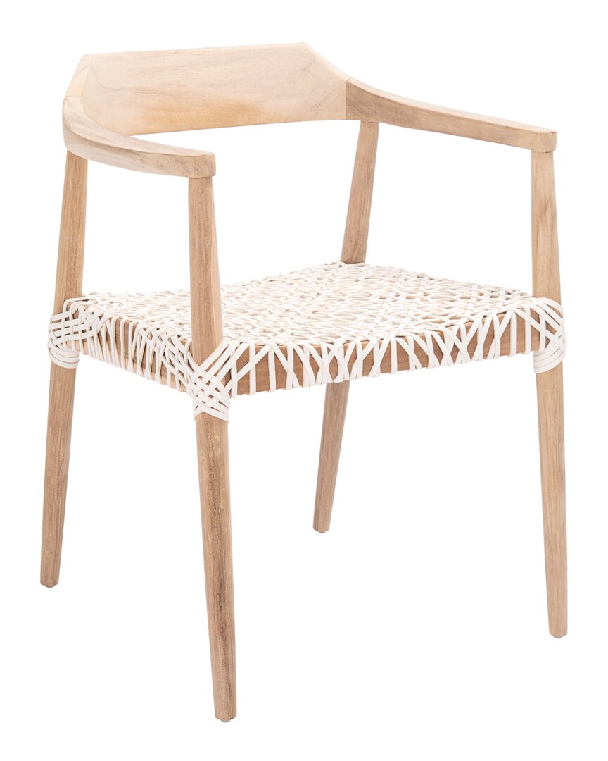 Safavieh Munro Leather Woven Accent Chair