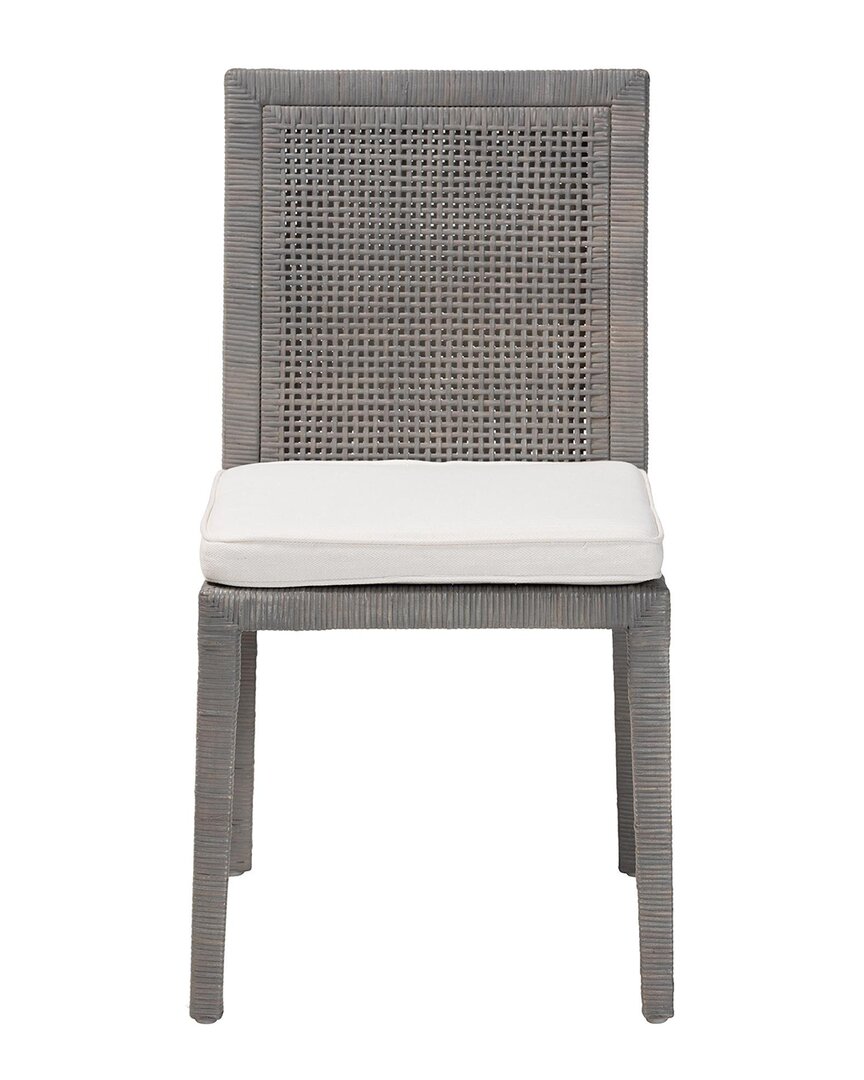 Baxton Studio Sofia Rattan Dining Chair With Cushion In Multi