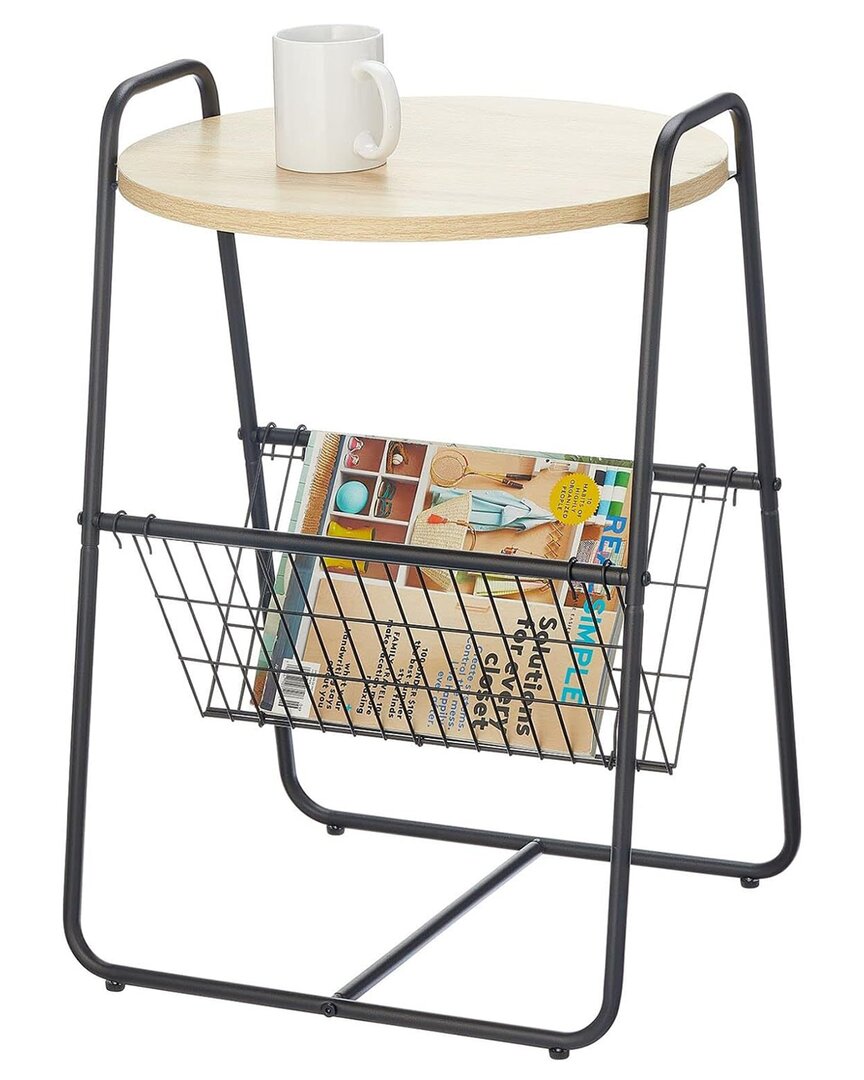M DESIGN M DESIGN SIDE TABLE WITH WIRE STORAGE BASKET 