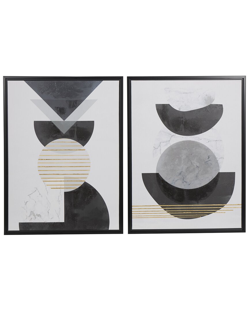 The Novogratz Set Of 2 Abstract Geometric Framed Wall Art Pieces