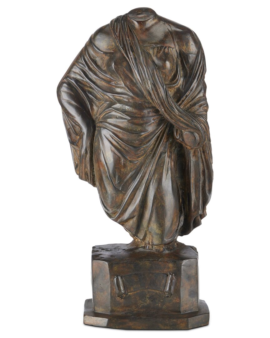 Currey & Company 8.5in Greek Female Torso Bronze Sculpture In Gold