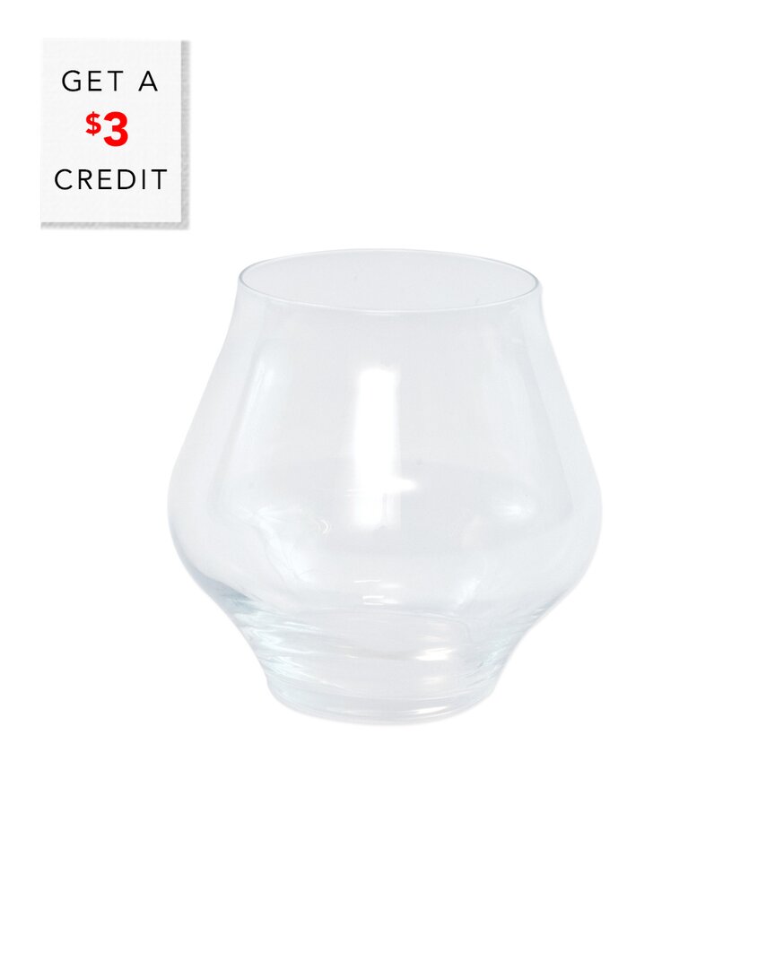 Shop Vietri Contessa Clear Stemless Wine Glass With $3 Credit
