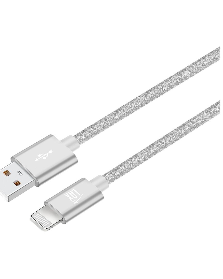 Lax Gadgets Apple Mfi Certified 10ft Glitter Silver Lightning Cable