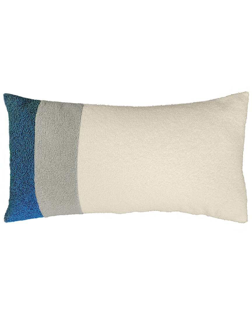 Shop Edie Home Edie@home Colorblock Sherpa Racing Stripes Decorative Pillow In Blue