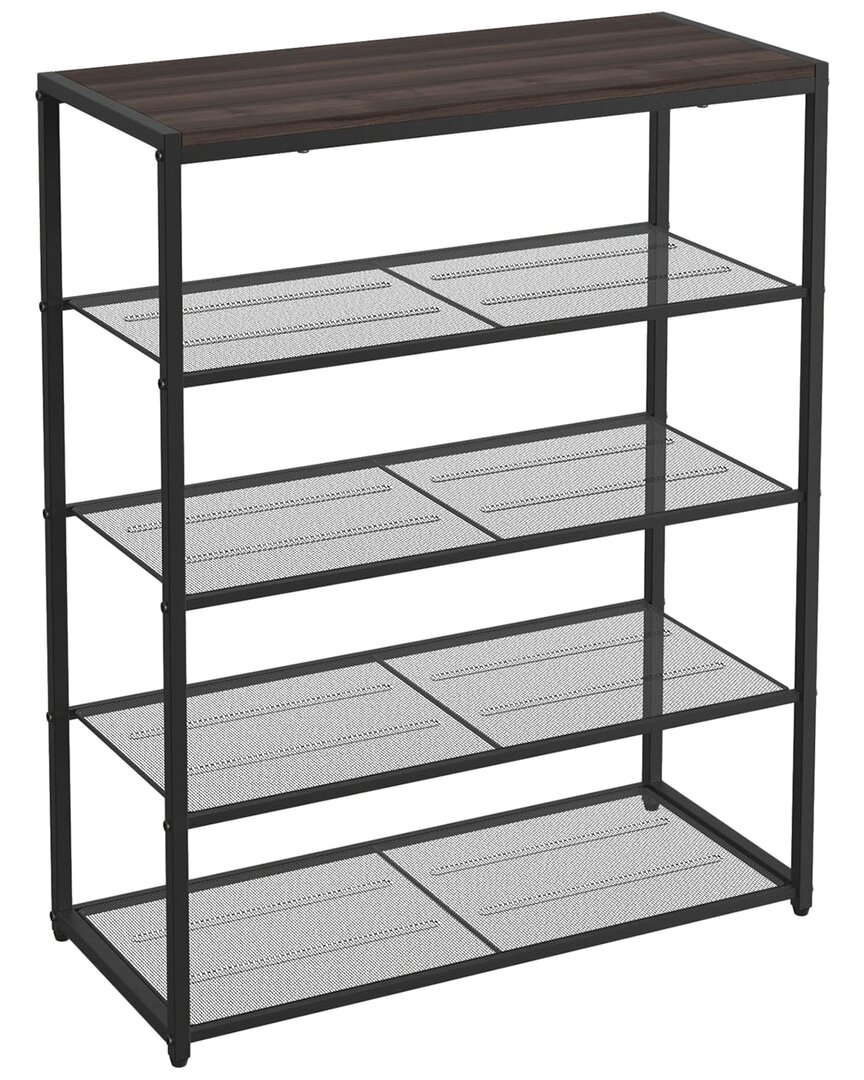 Closetmaid 5-tier Mixed Material Shoe Rack In Black
