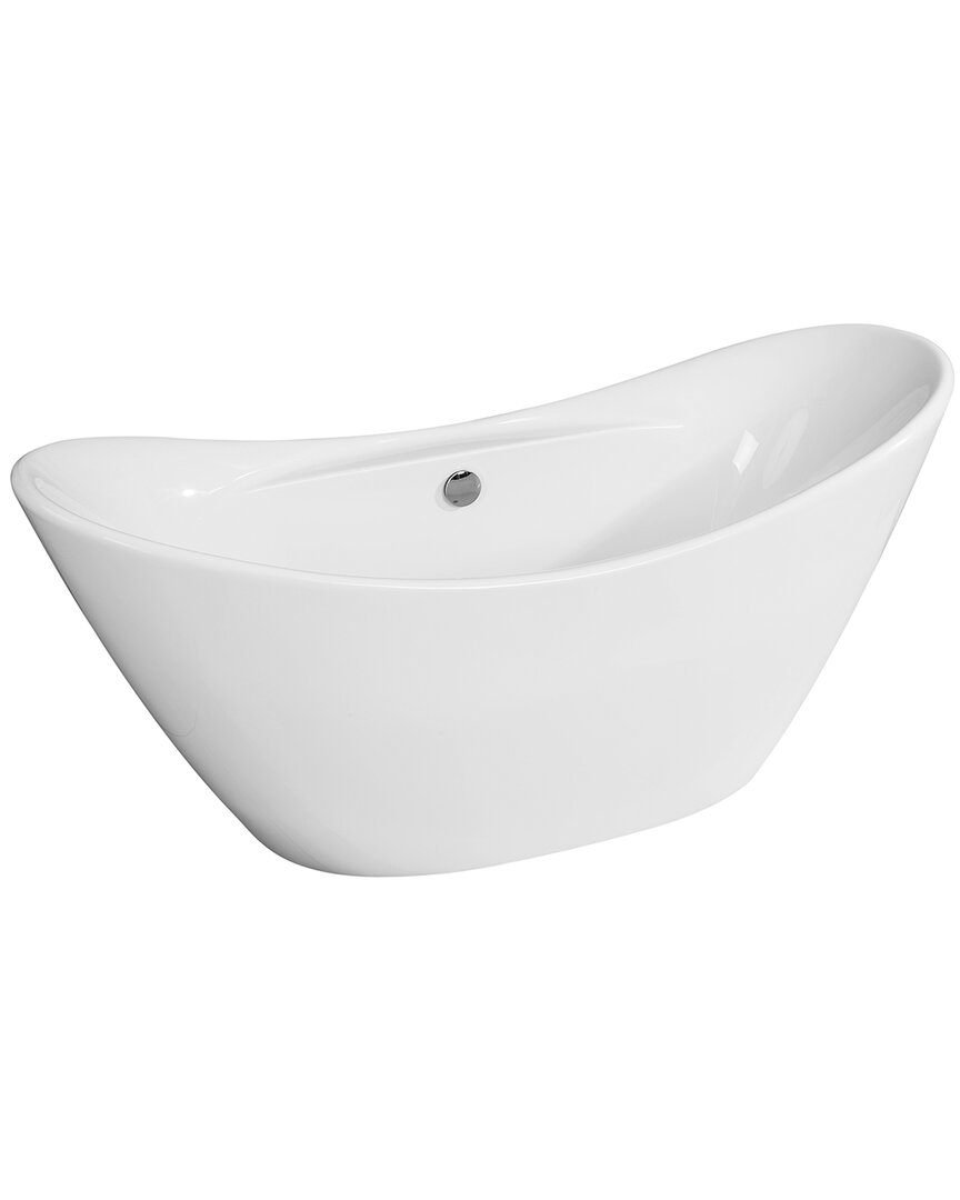 Alfi 68in White Oval Acrylic Free Standing Soaking Bathtub