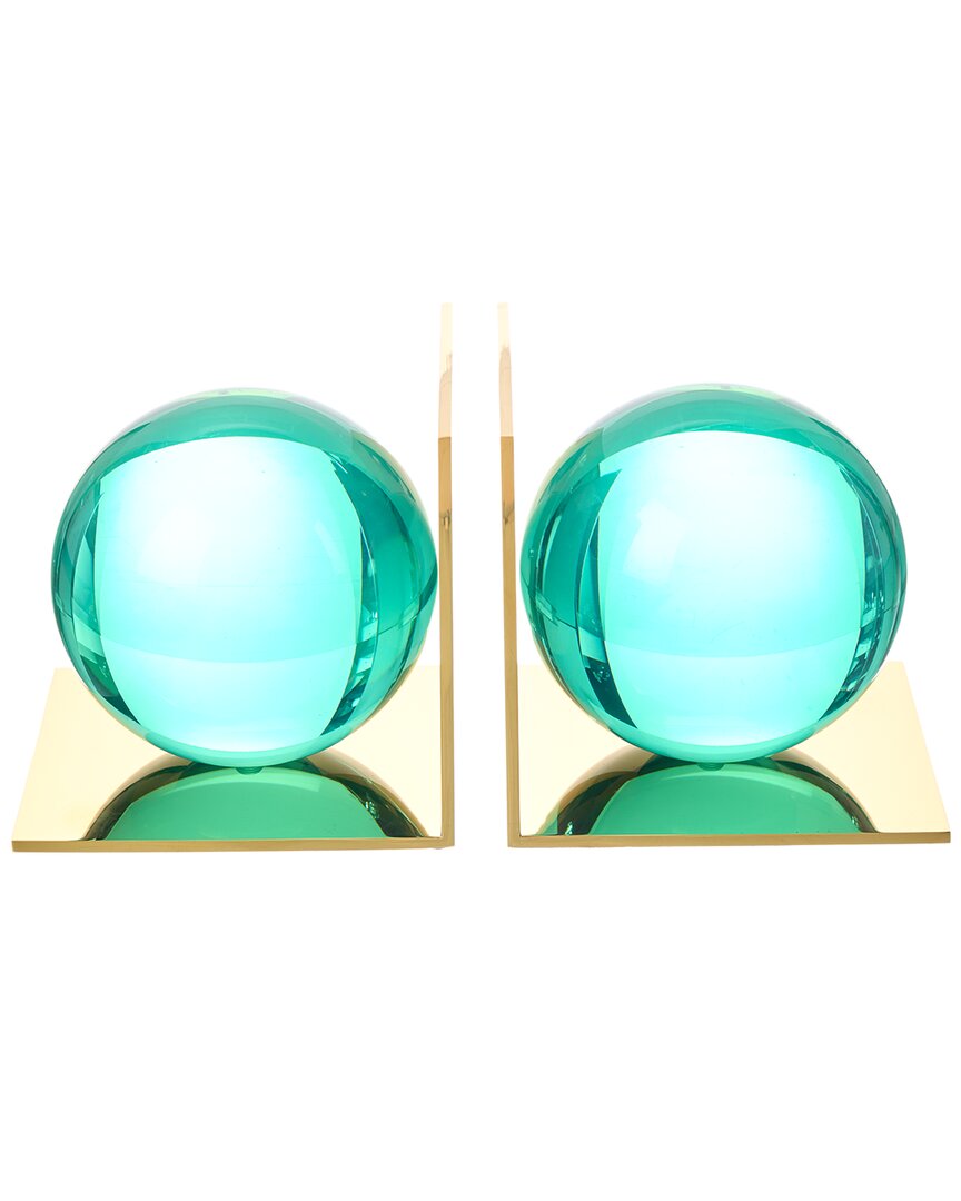 Jonathan Adler Globo Bookend Set In Green