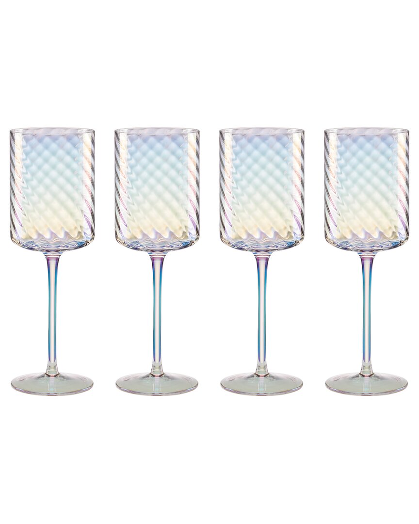 Lenox Set Of 4 Tuscany Classics Iridescent Red Wine Glasses