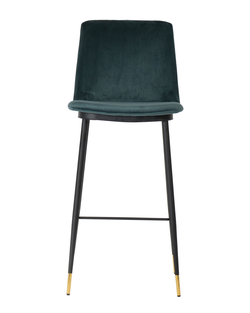 Tov Furniture Evora Velvet Counter Stool, Set Of 2 In Green