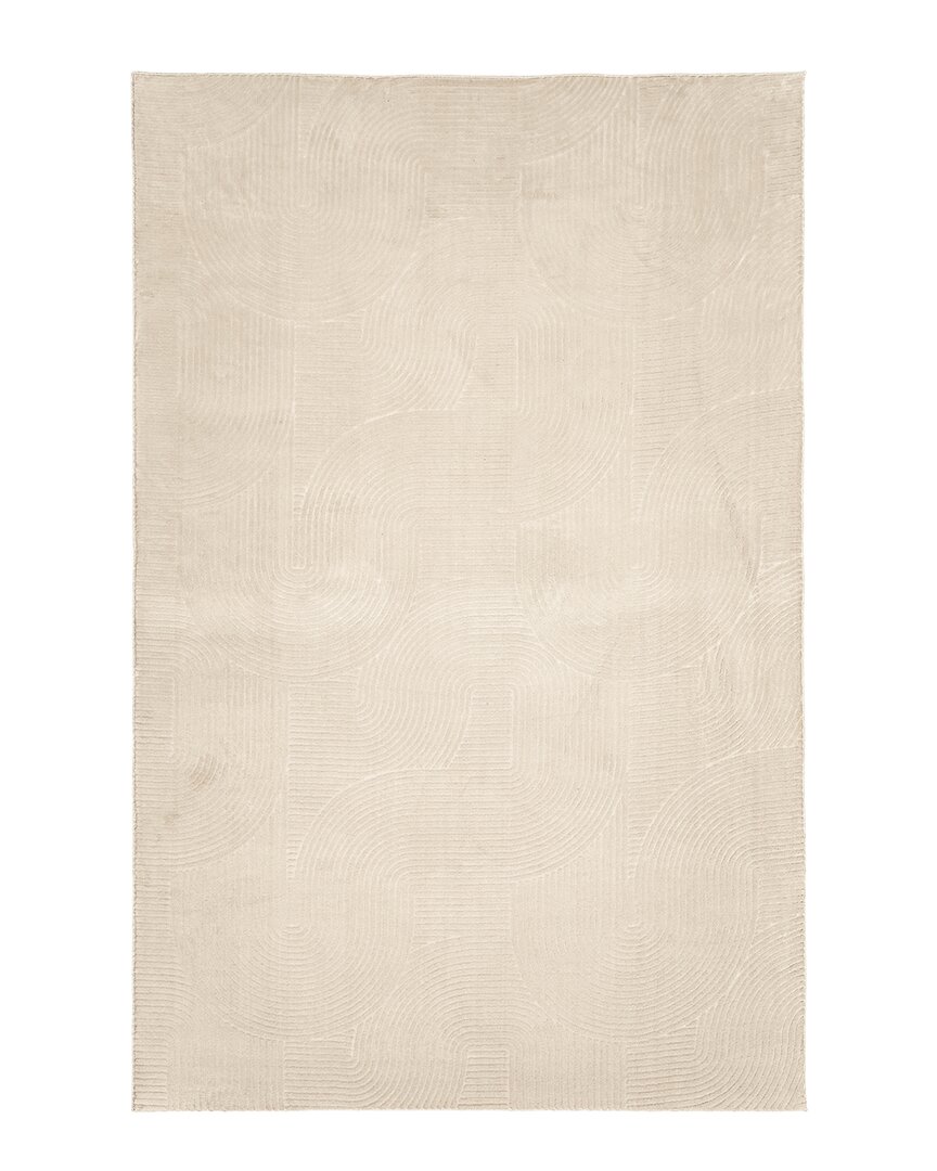 Ecarpet Elion Modern Machine-washable Rug In White