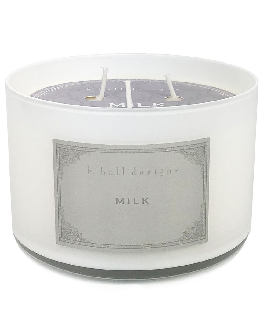 K. Hall Designs Milk White Glass Candle