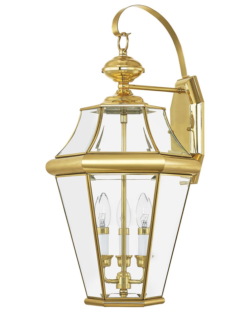 Livex Lighting Georgetown 3-light Pb Outdoor Wall Lantern
