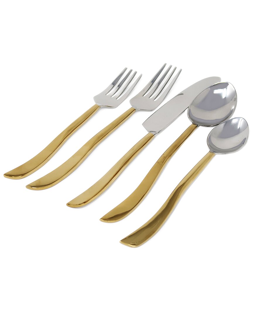 Vivience Service For 4 - Dishwasher Safe 20pc Flatware Set In Gold